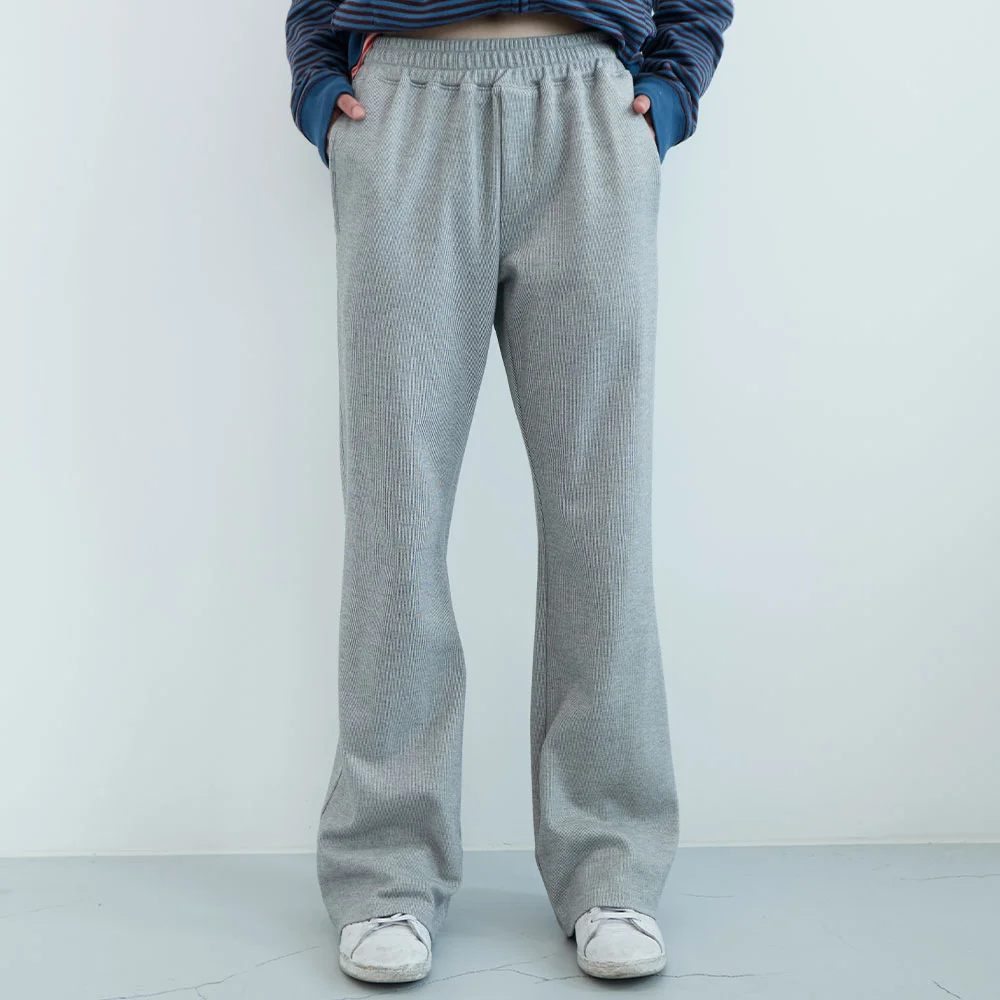 Mort 鬆緊帶 靴型 褲子 (Grey)