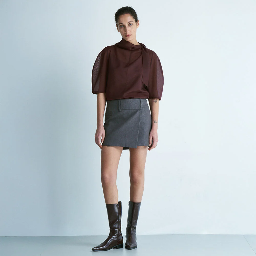 Low-Rise Wrap Mini Skirt S315-9E