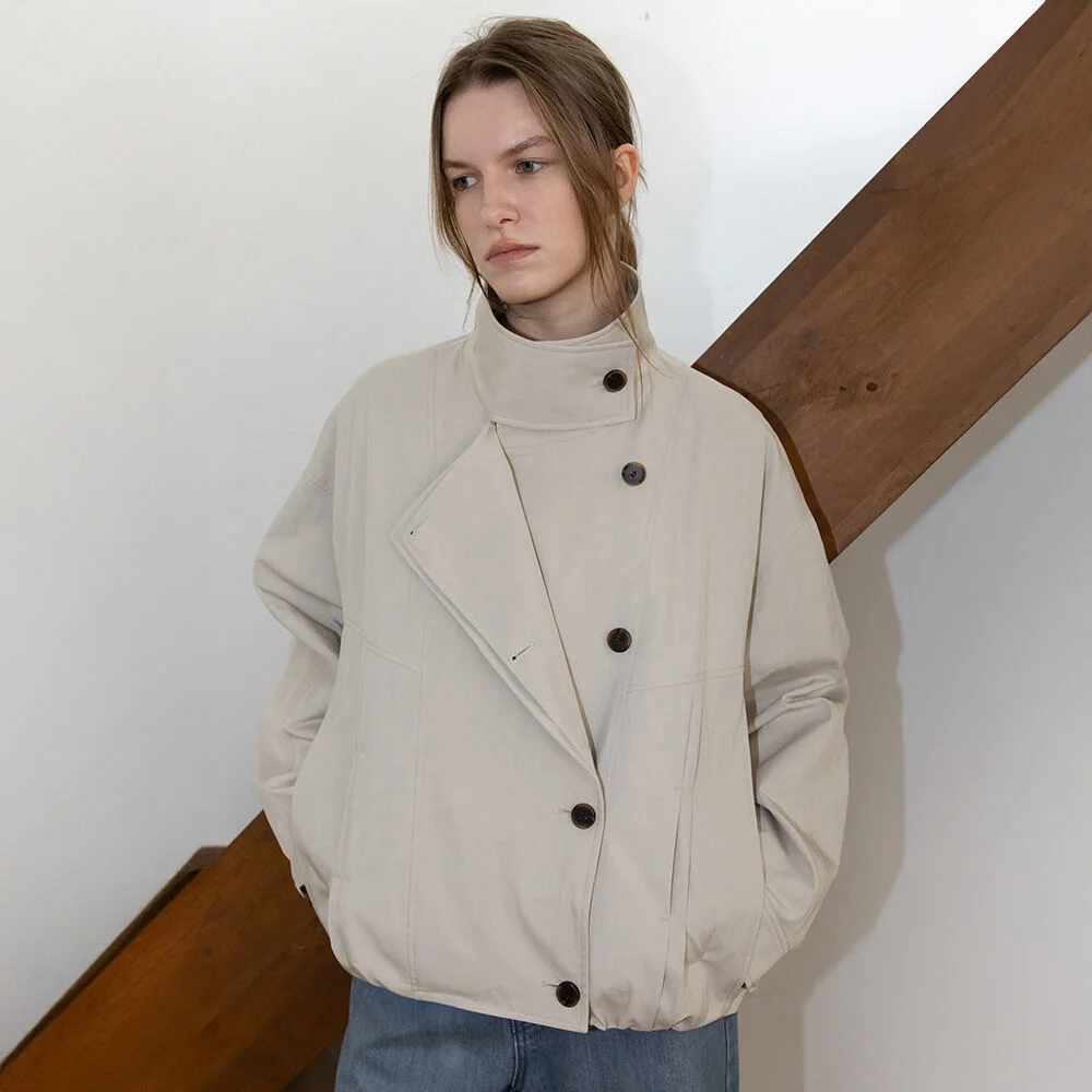 Double Placket High-neck Blouson Jacket SW6SM610-91