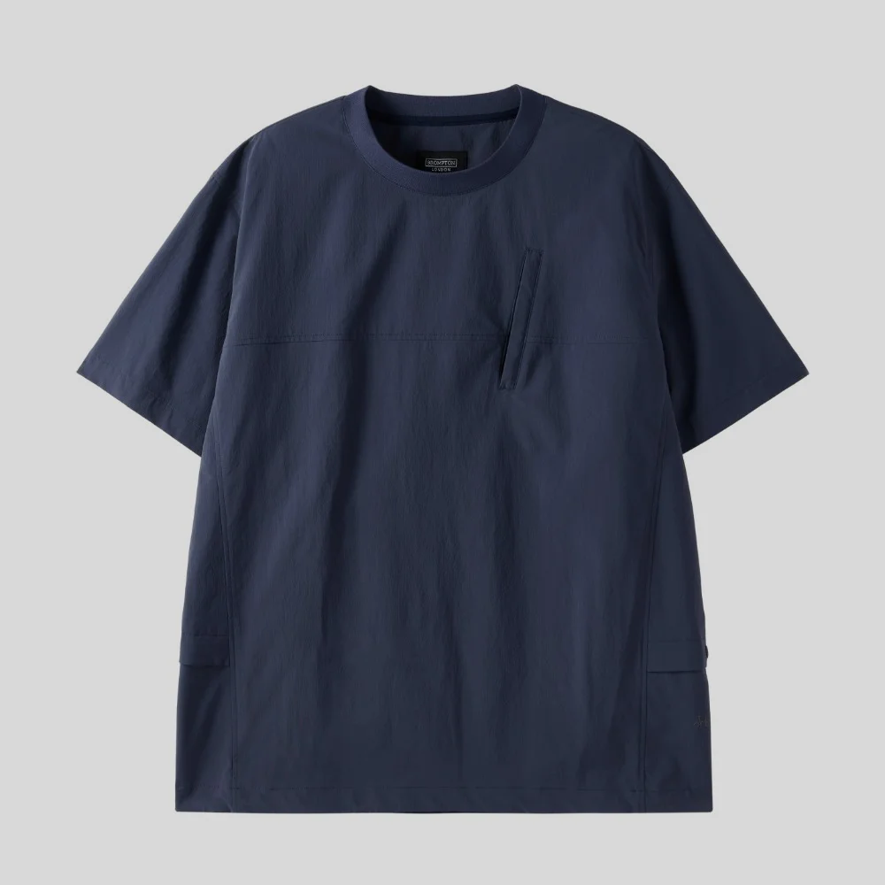 LIGHTWEIGHT NYLON HALF SLEEVE T-SHIRT - NAVY (P252UTS184)