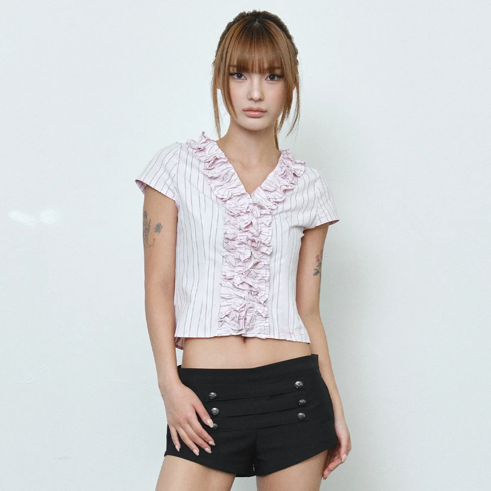 st frill shirt (pink)