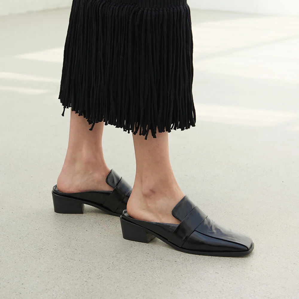 Louis Mules Leather Black