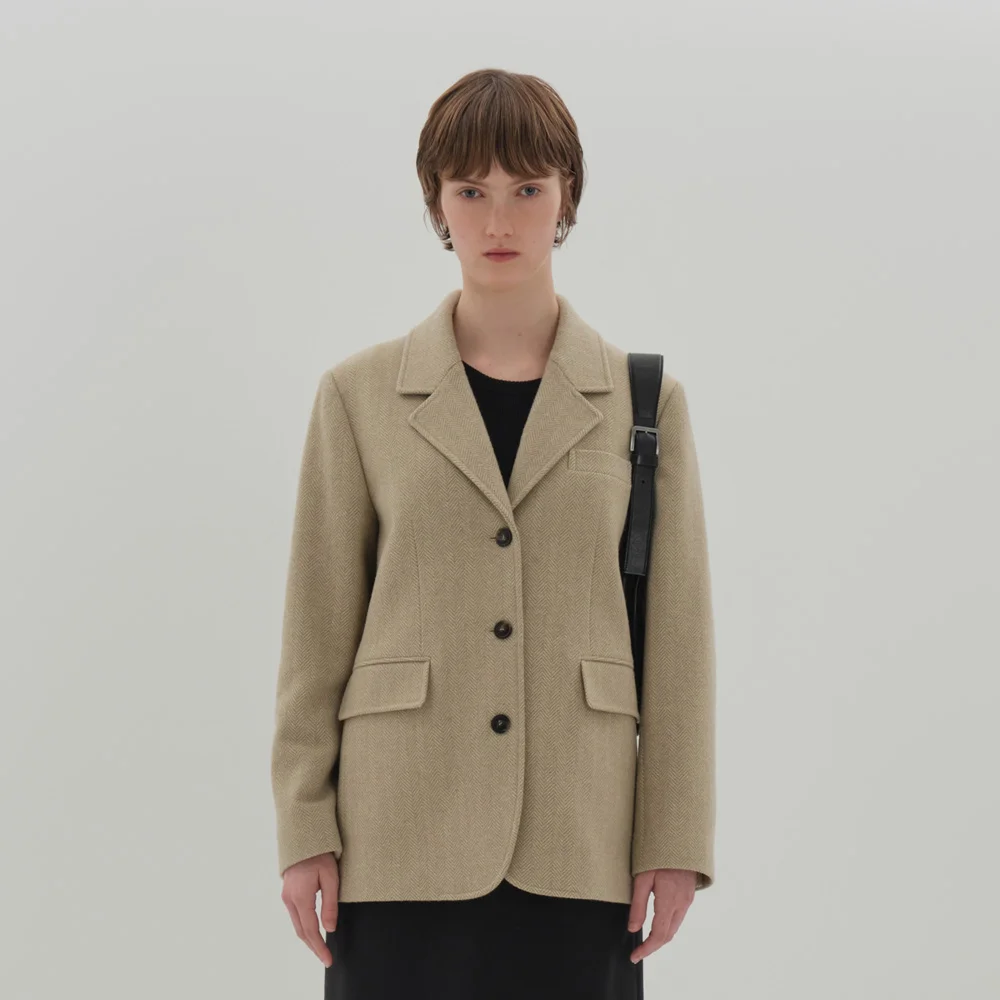 herringbone wool jacket_lime butter