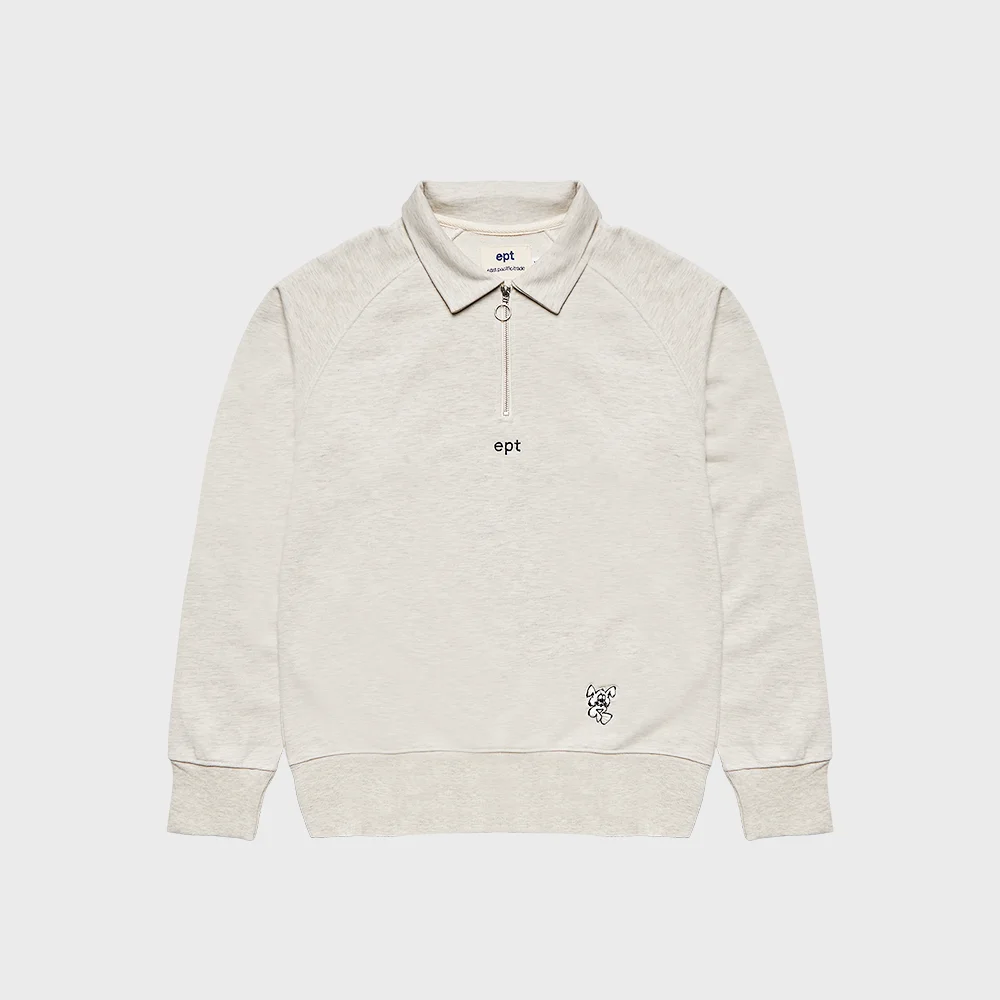 NIBBLE HALF ZIP UP SWEATSHIRT (OTMEAL)