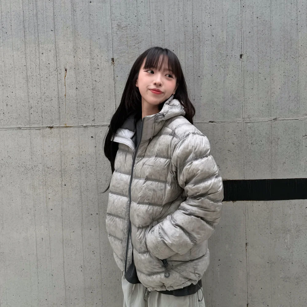 2WAY 連帽 淺 Down 外套 Light Grey