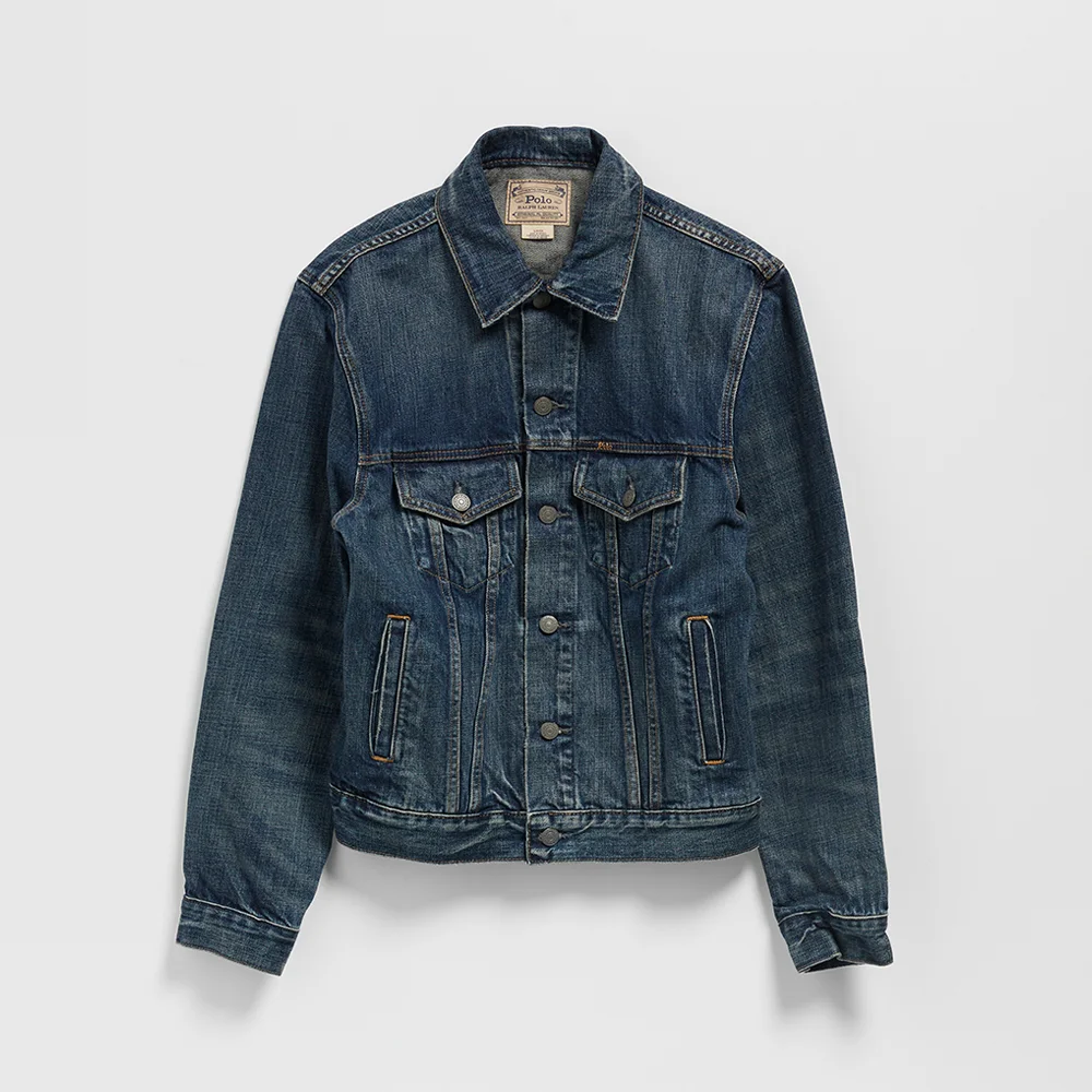 褪色 牛仔 Trucker 外套 (BLUE)