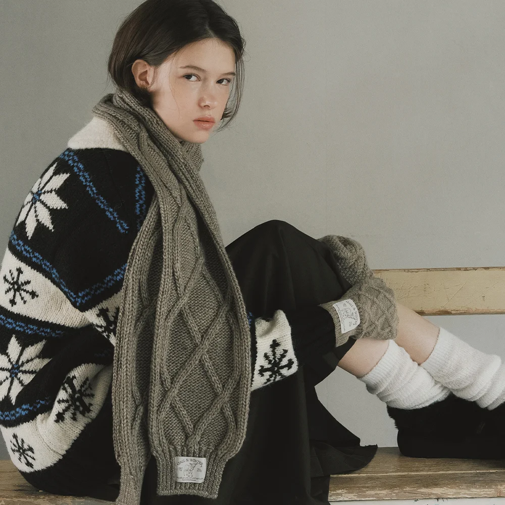 DIAMOND CABLE SCARF - 4 colors
