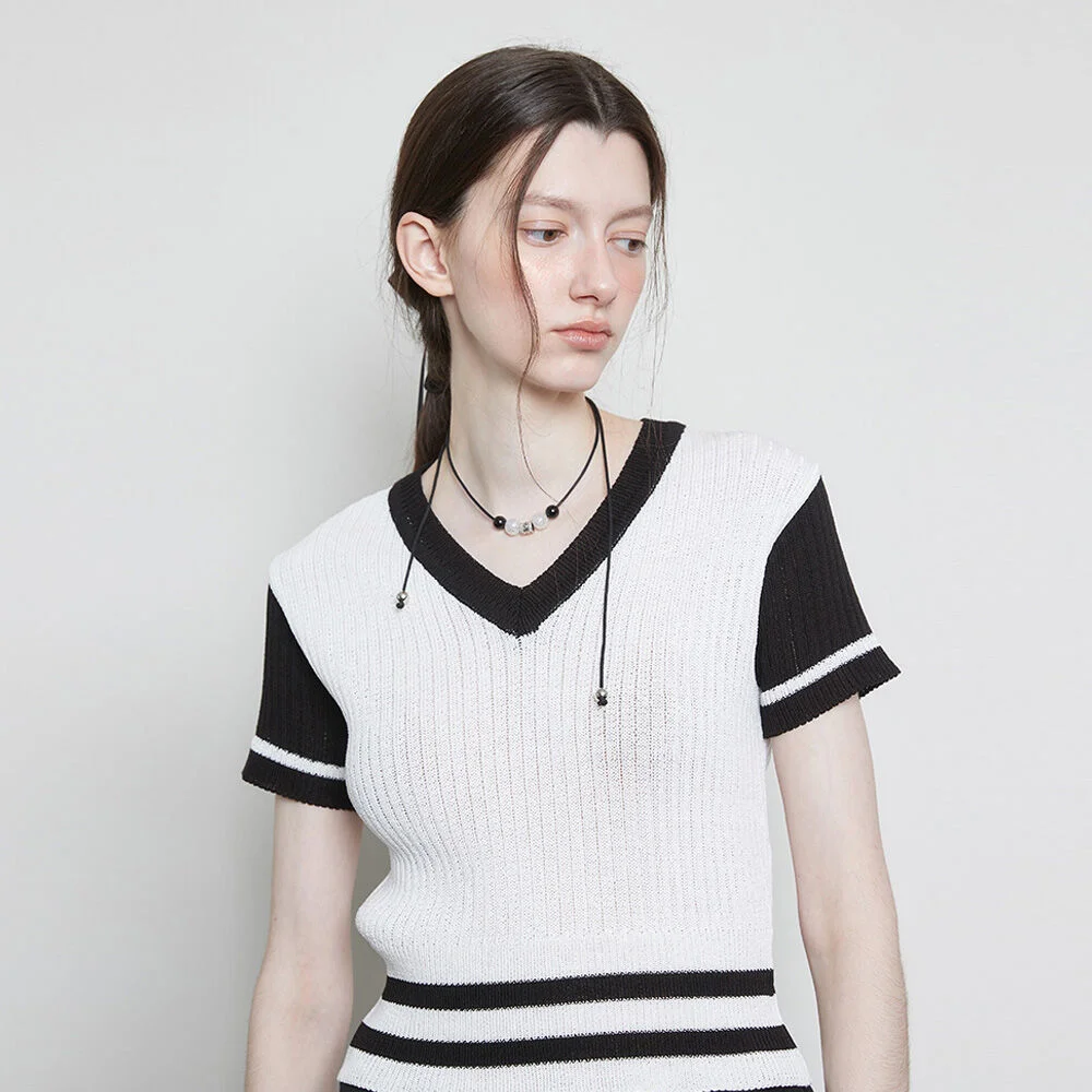 L3 BOLD DOUBLE LINE KNIT(BLACK)
