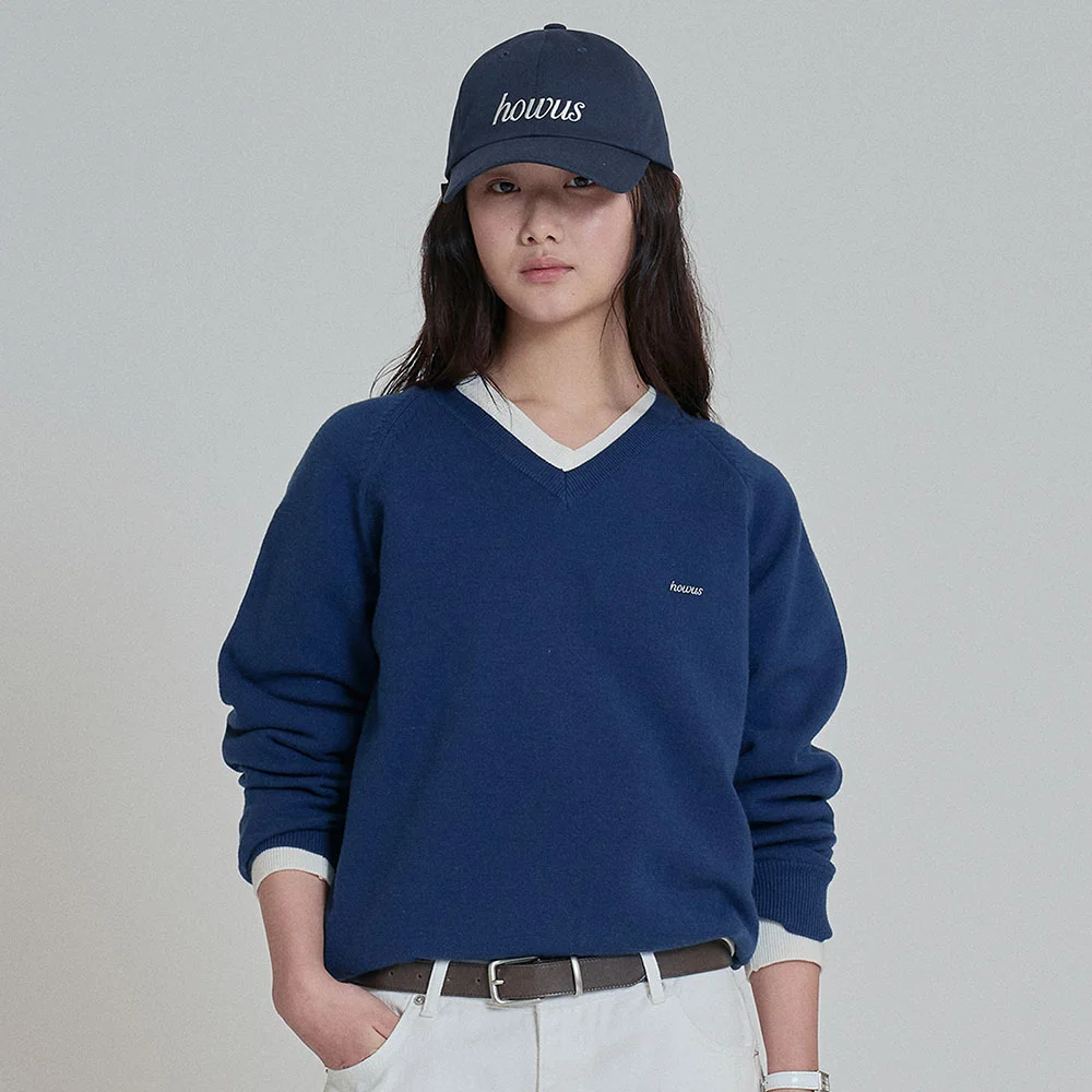 POST V-NECK KNIT (COBALT BLUE)