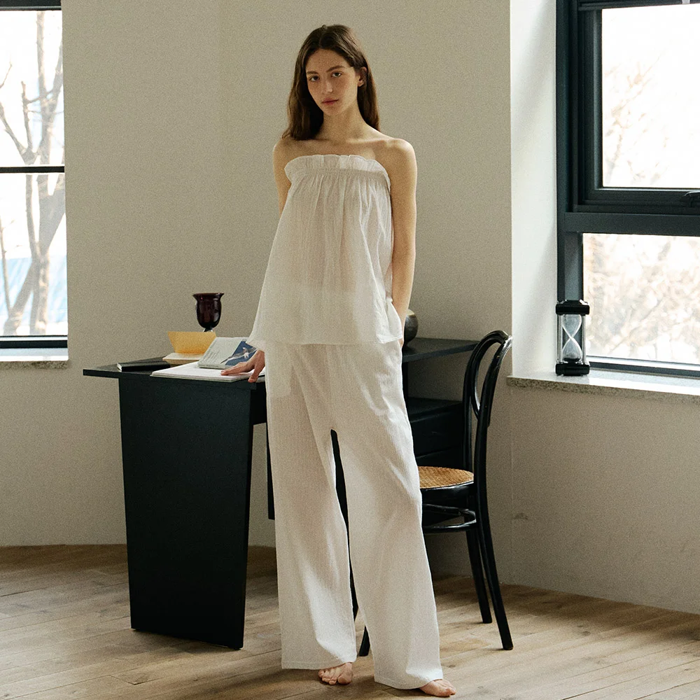 TUBE TOP PAJAMA SET_ivory