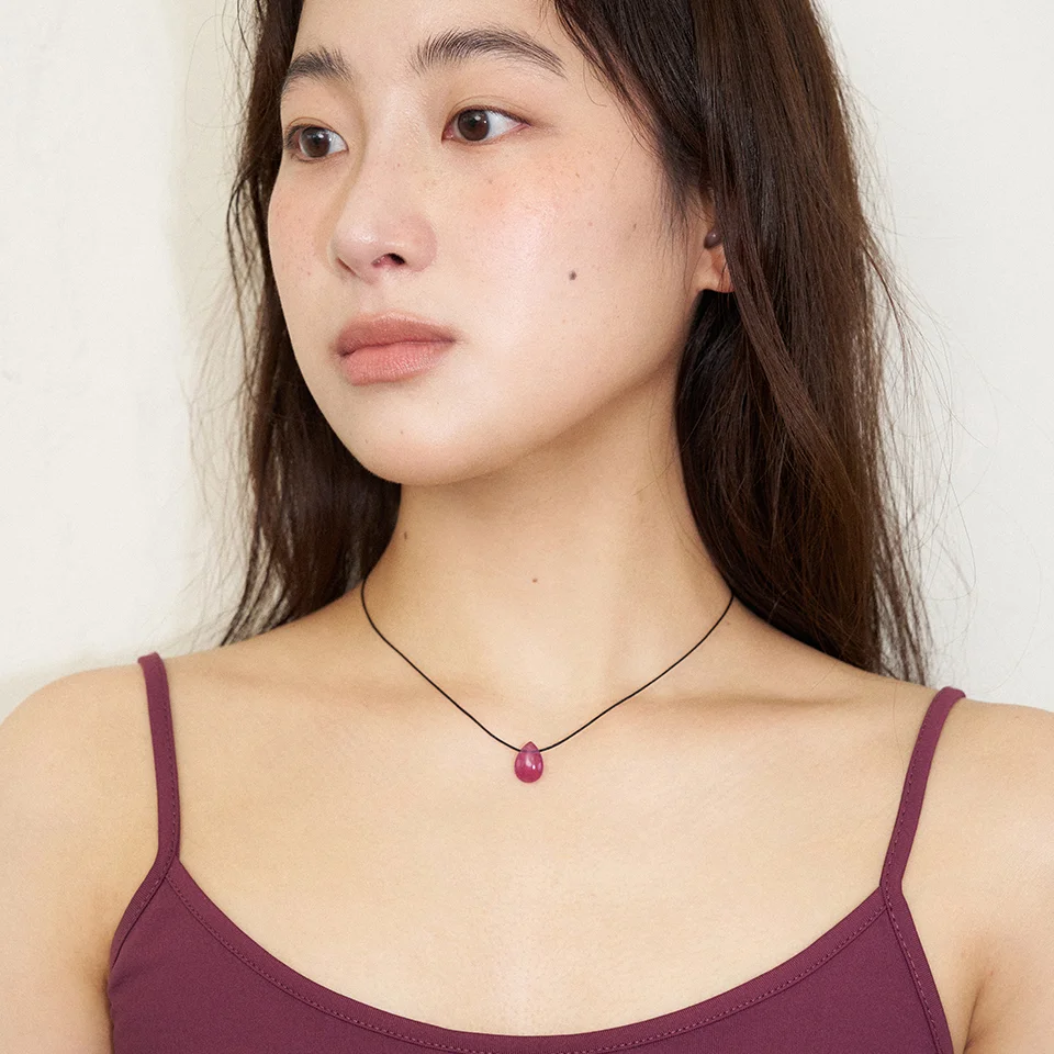 violet drop string necklace