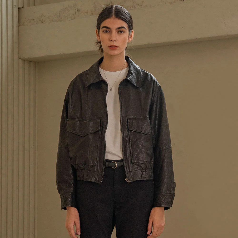 SIOT4022 Italian Lambskin Washing Bomber JK