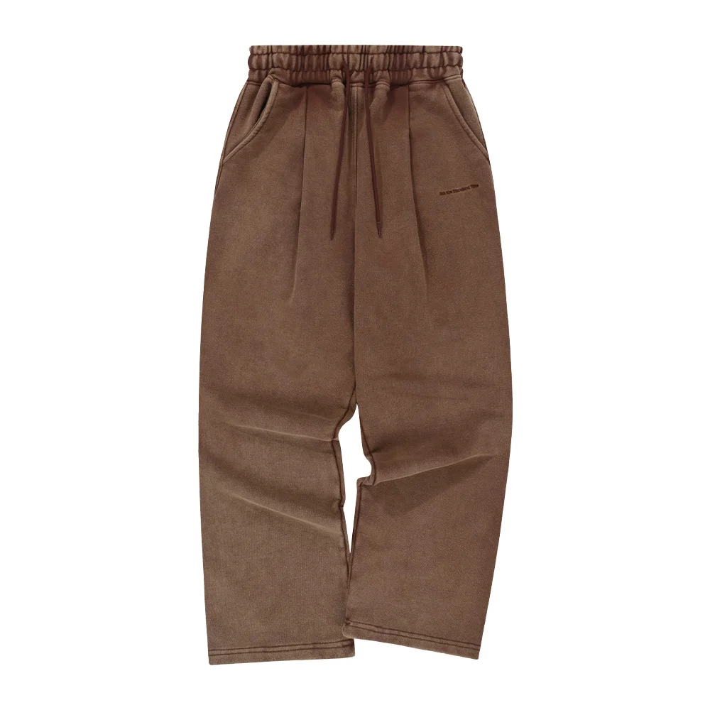 Washed Pintuck wide pants Burgundy
