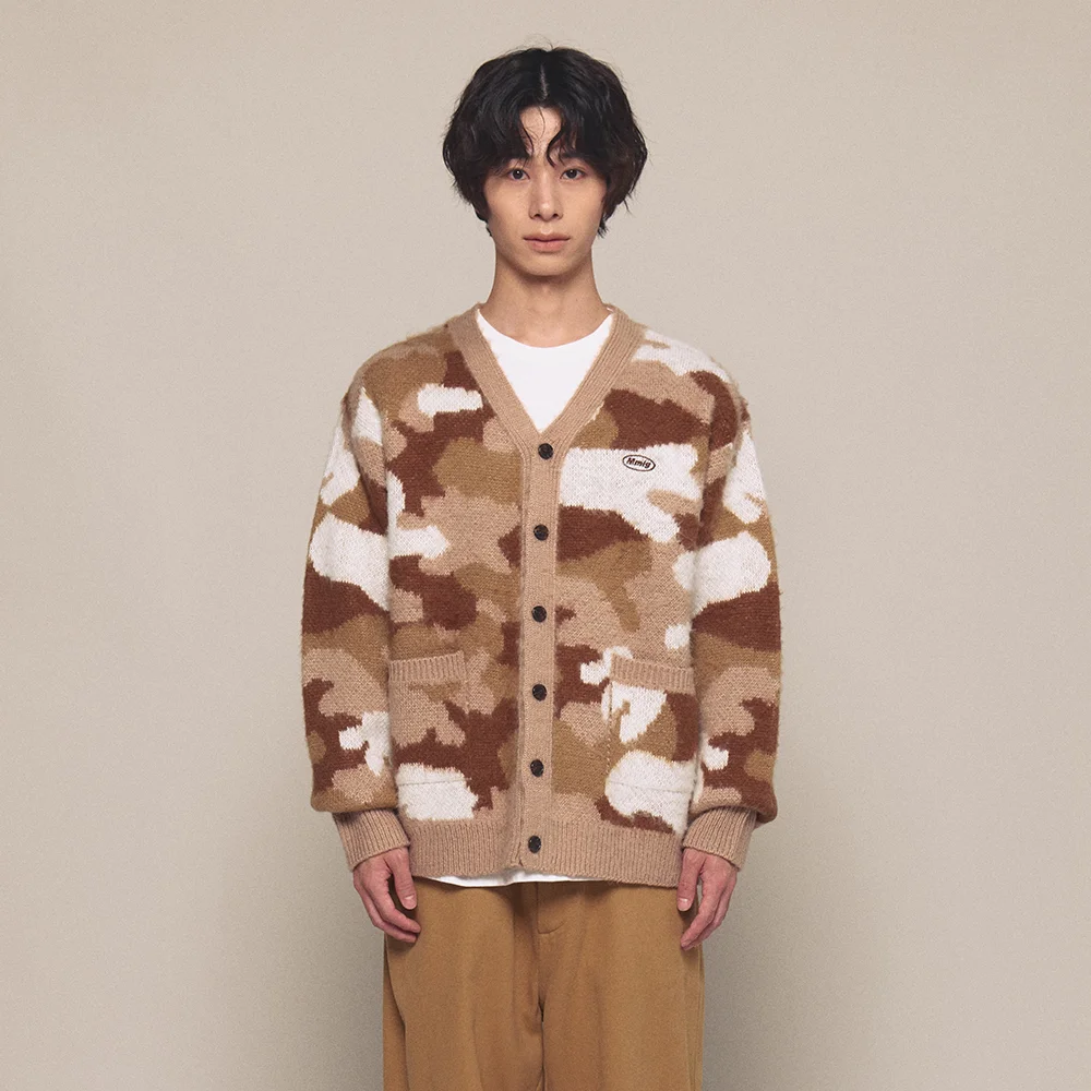 CAMO MENDED PLAY CARDIGAN (BEIGE)
