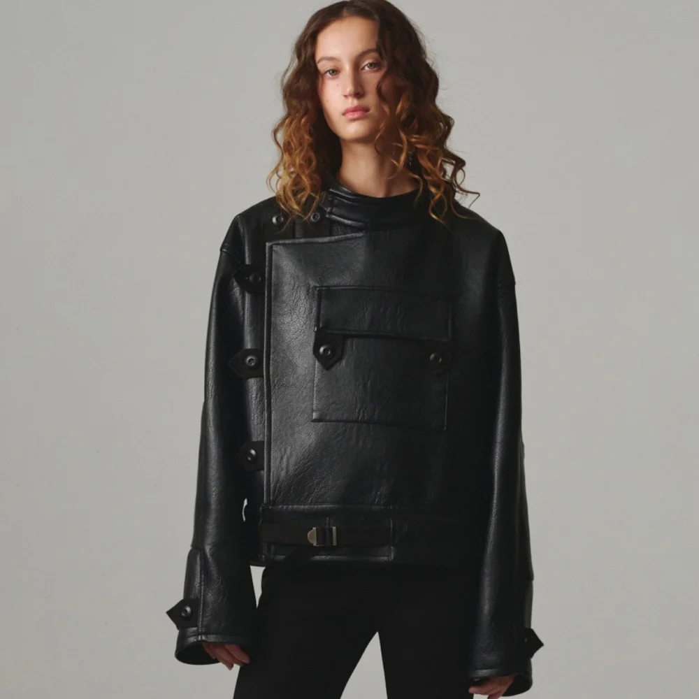 UNISEX, Swedish Motorcycle Leather Jacket / BLACK