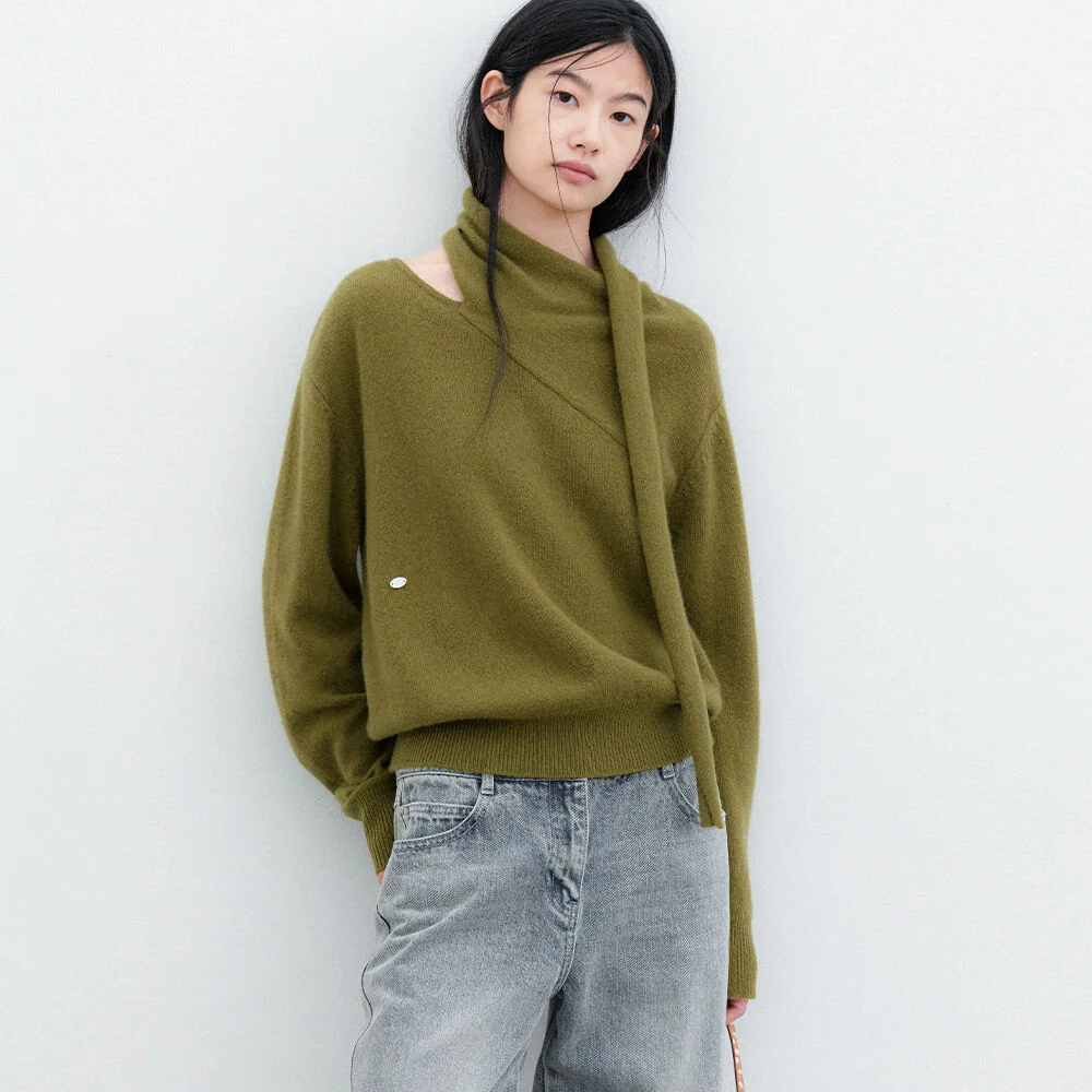 (T-7318)YAK BLENEDE MUFFLER KNIT