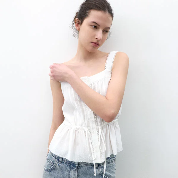 STRIPE COTTON CAMISOLE BLOUSE (BL-4417)