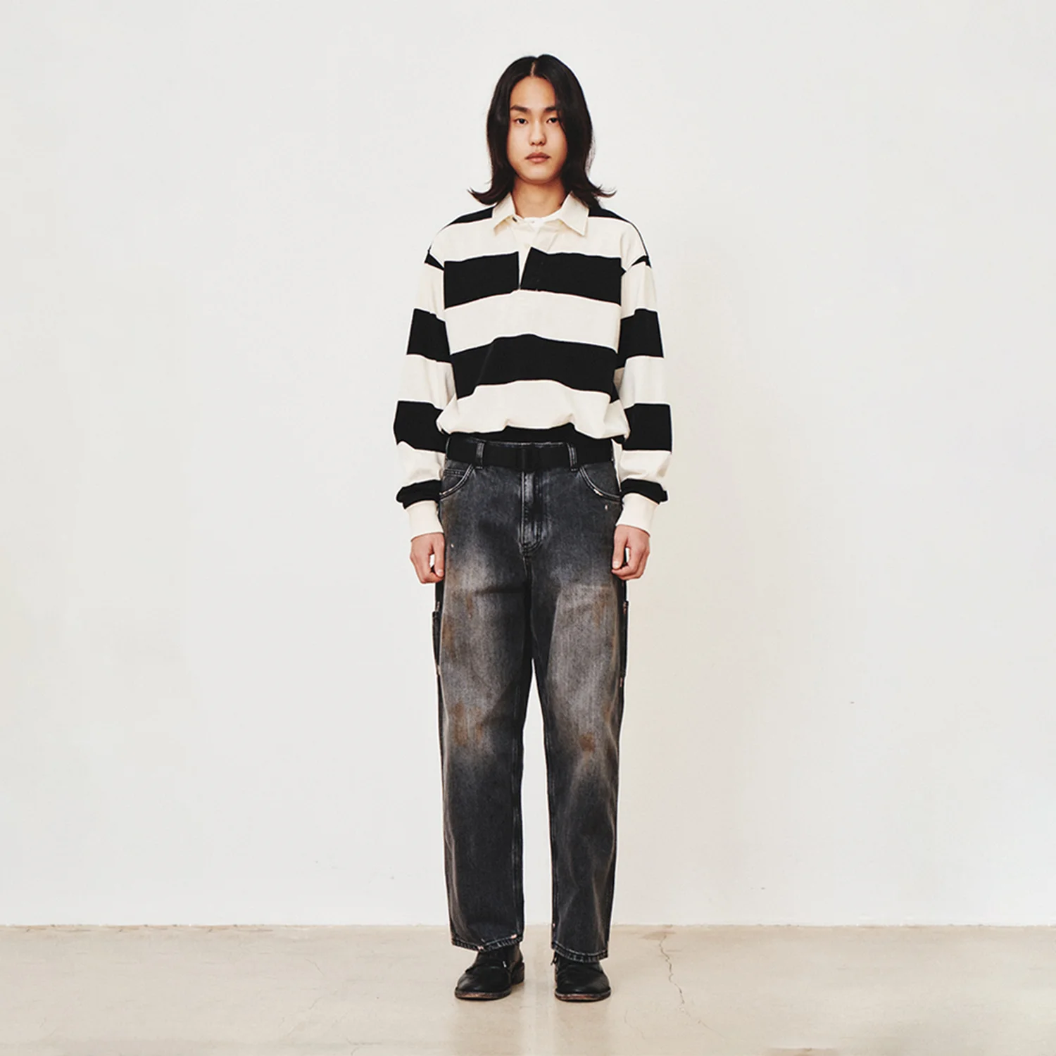 Garment Washed Rugby Tee_Black
