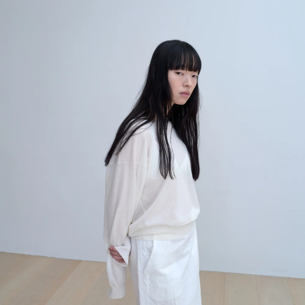 Light cotton knit (ivory / brown)