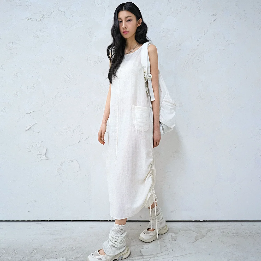 Aa Drawstring Sleeveless Dress_2Colors