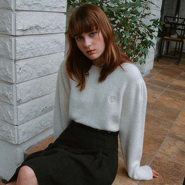 PUFF SLEEVE KNIT WHITE
