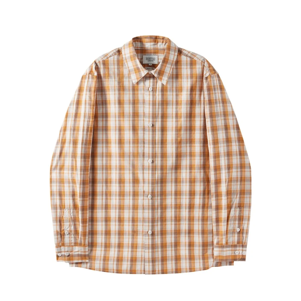 1975 LONG SLEEVE CHEQUERED SHIRT - ORANGE (P251MSH403)