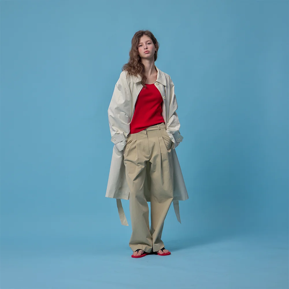 Heritage Hidden Trench Coat (Cream Sand)
