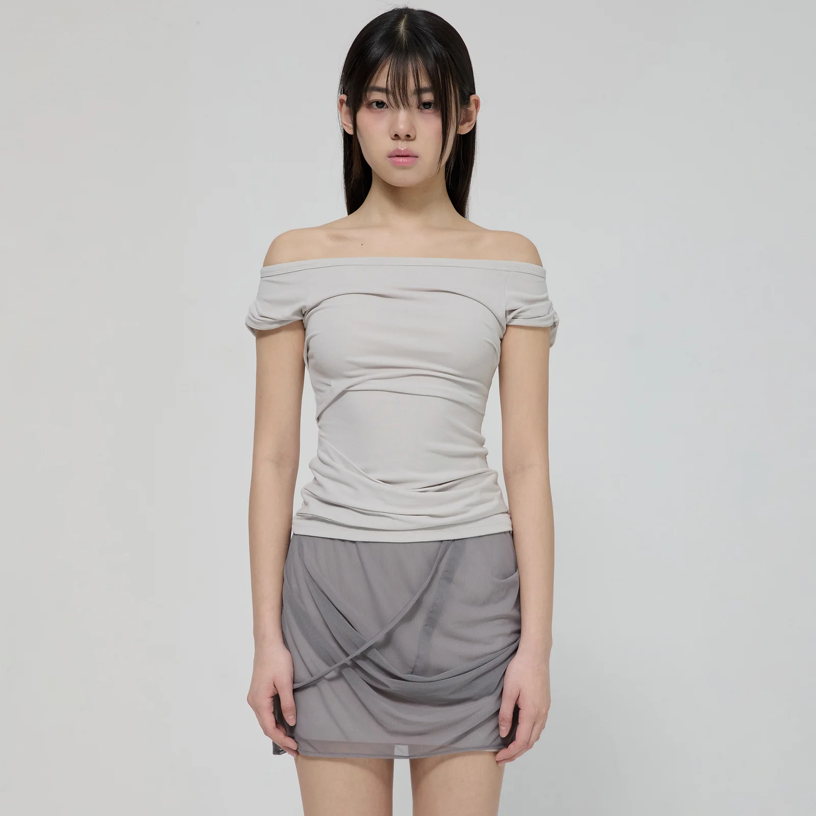 Draped Top (FL-130_Cloud White)