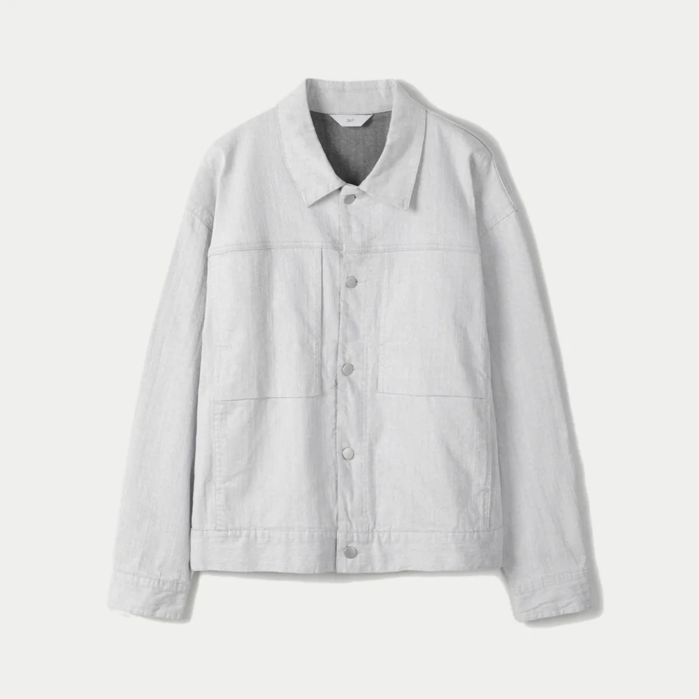 STRETCHED DENIM TRUCKER JACKET LIGHT GRAY (247)