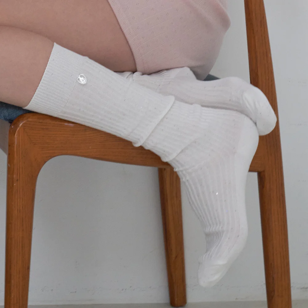 Shimmer Rib Knee Socks_3 colors