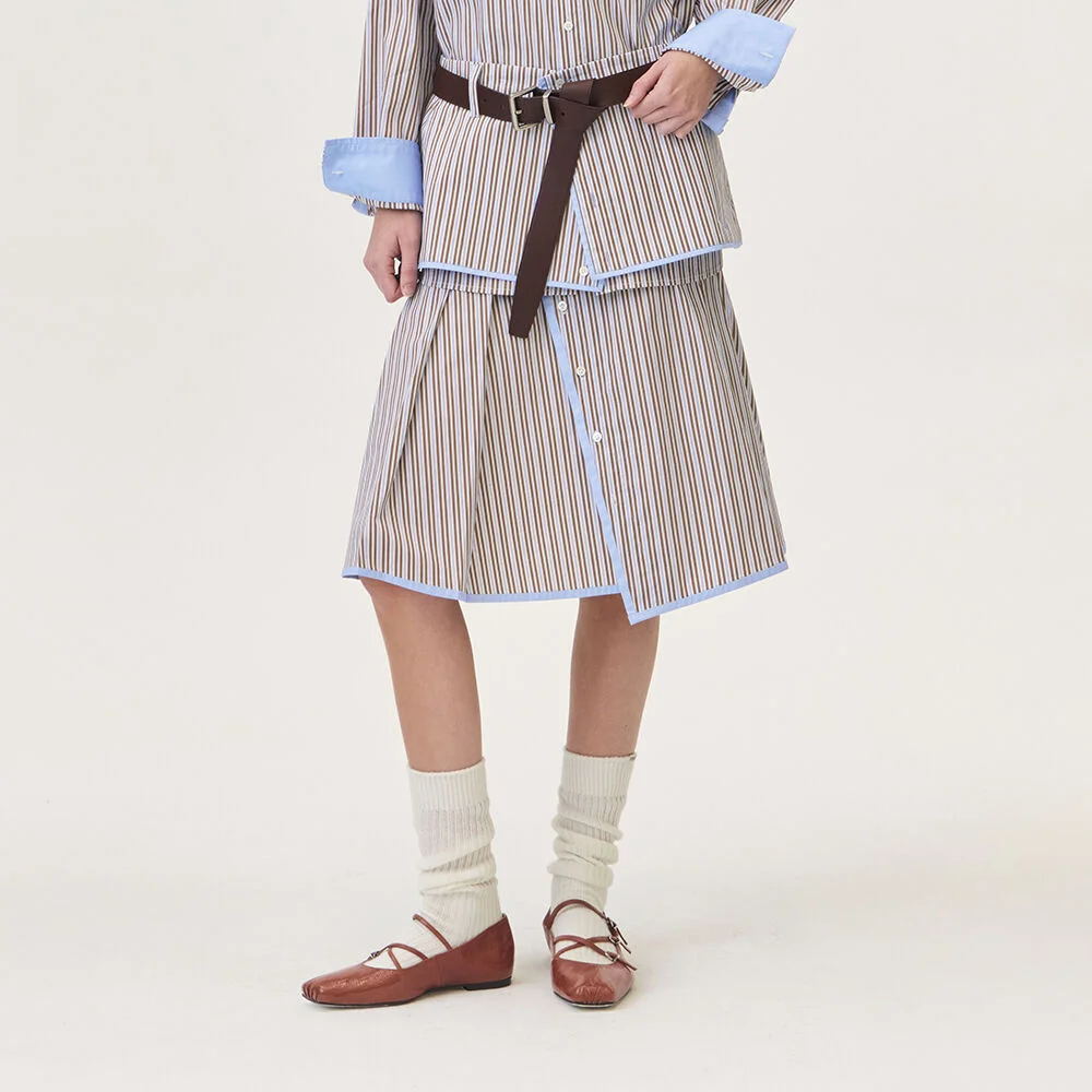 SENA LAYERED SKIRT (BROWN)