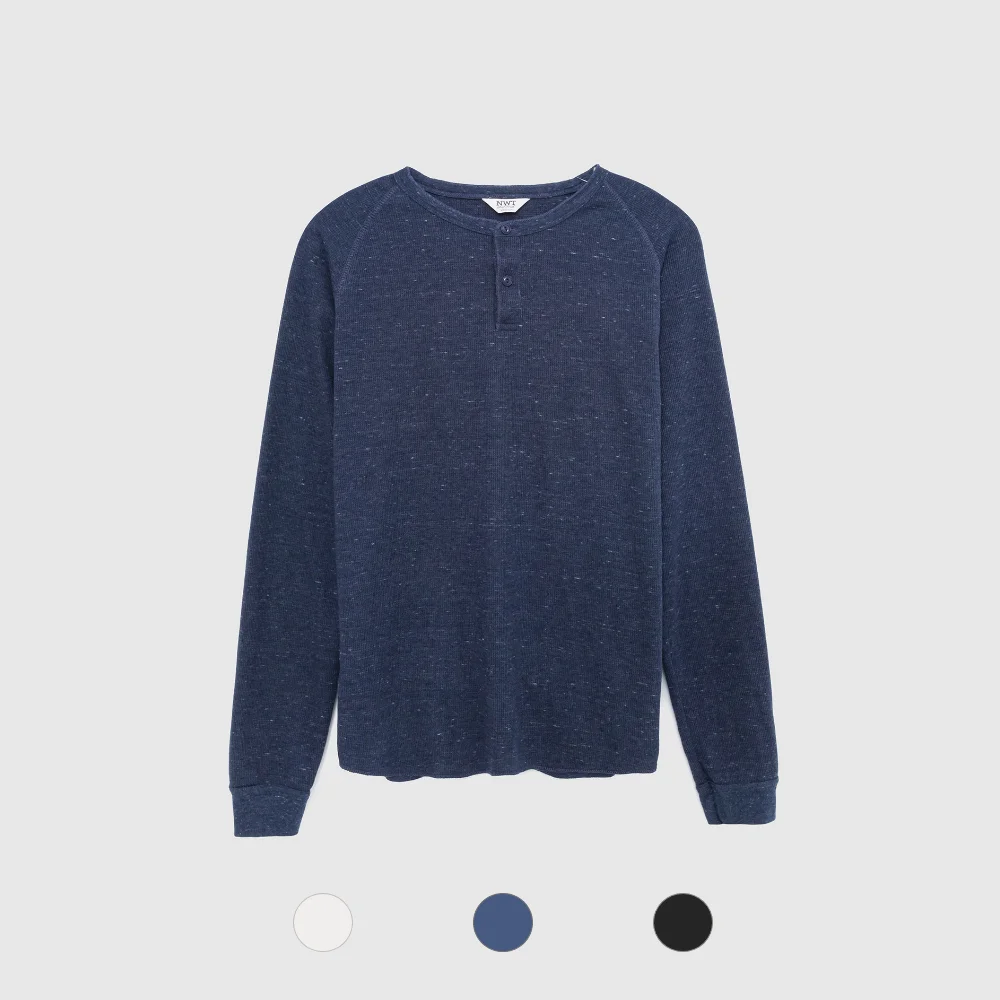 Waffle Henley Neck (3 Color)