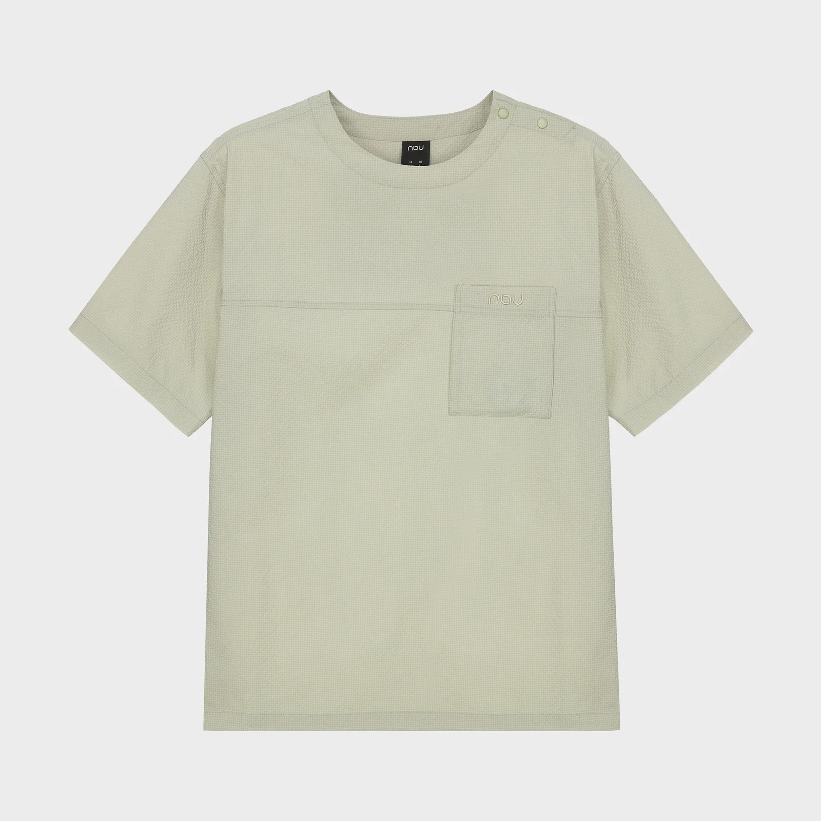 舒適 泡泡紗 短袖T恤 Light Khaki Beige