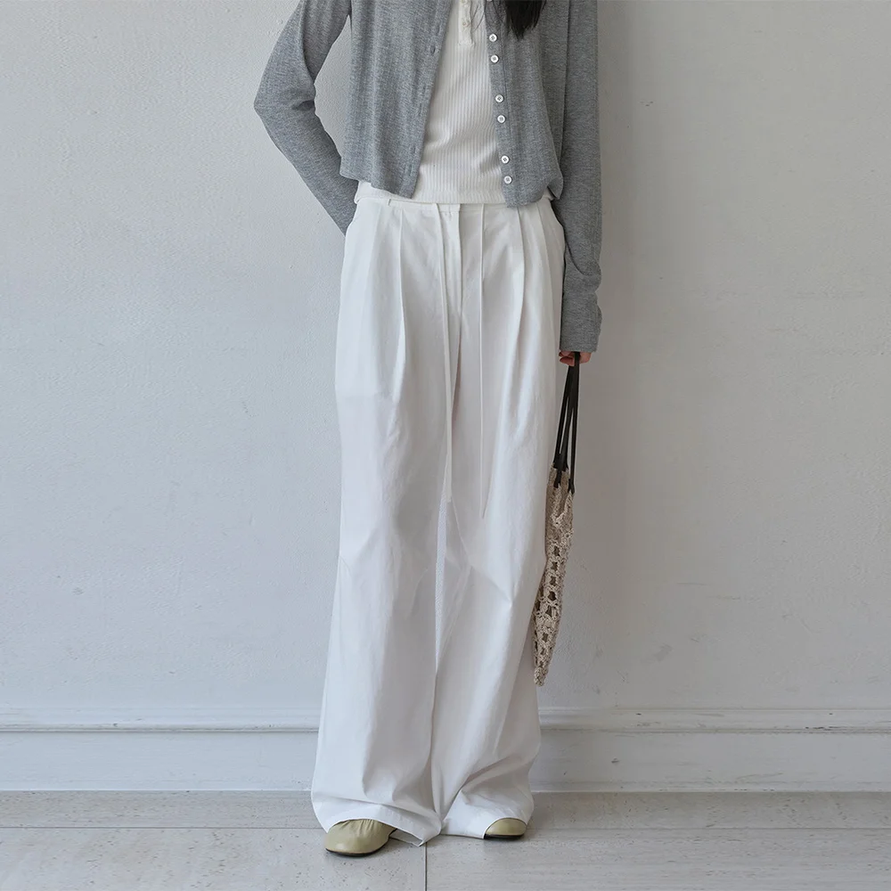 WASHING COTTON BELTED PANTS (sand ivory)