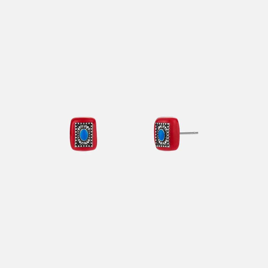 block earrings-red