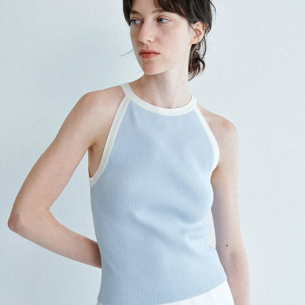 Lis HalterNeck Knit (Sky Blue)