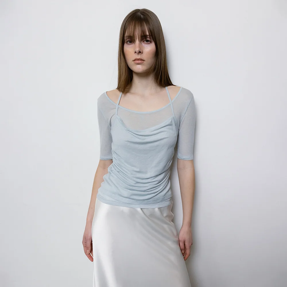 Layered Halter neck Top_L.Blue