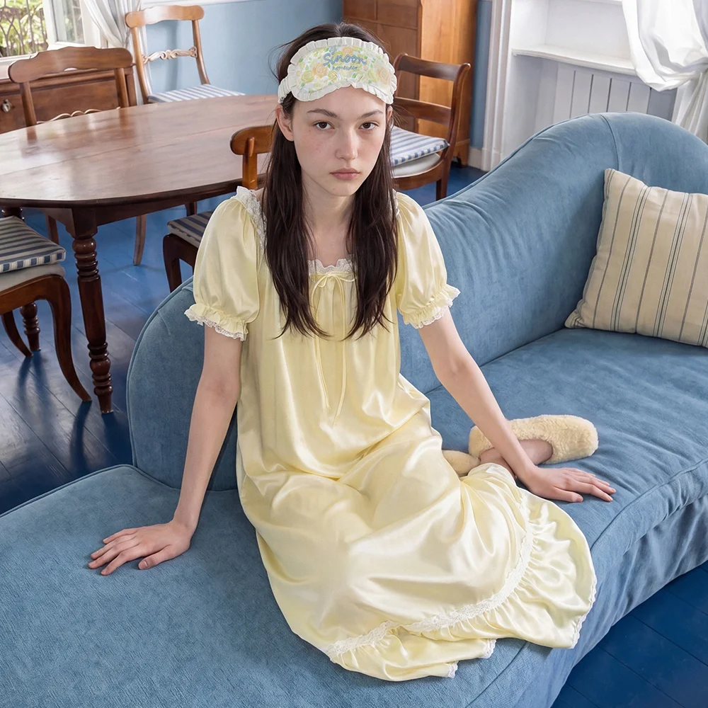 Babydoll Pajama Dress (Cream Yellow)