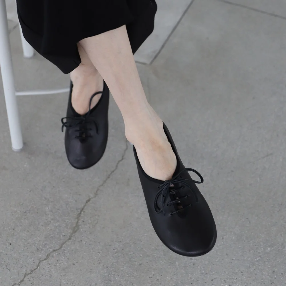 Lace-Up Ballet Flat_26515_black
