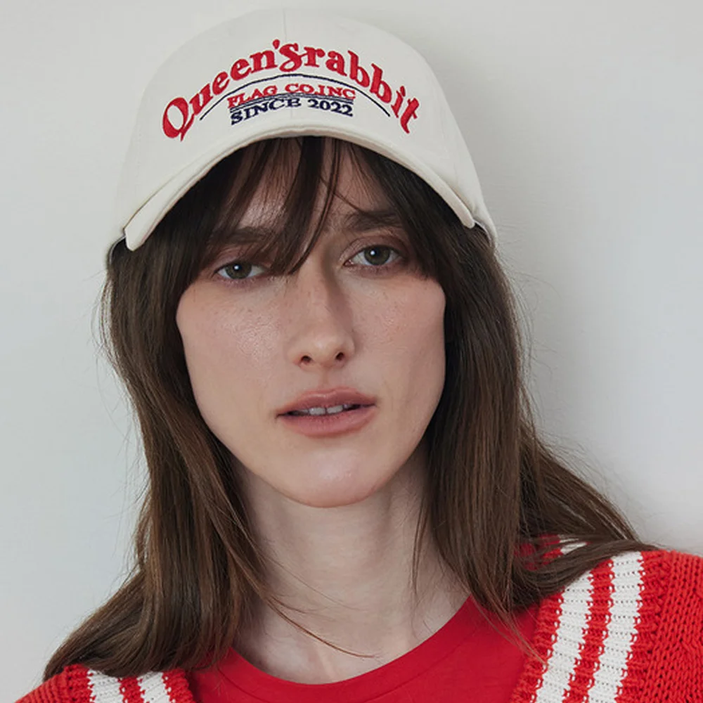 QSRB Cotton Chino Lettering Baseball Cap_CREAM