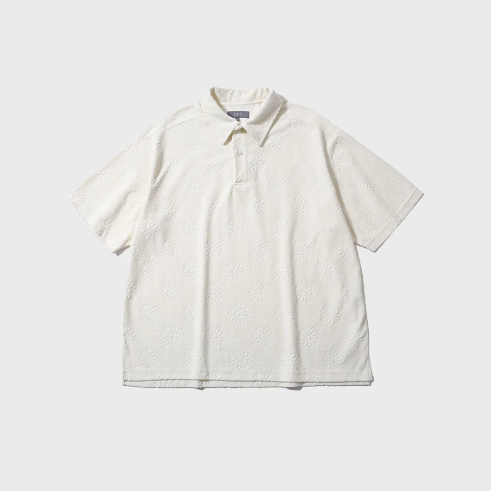 FLOWER TERRY COLLAR T-SHIRT (IVORY)