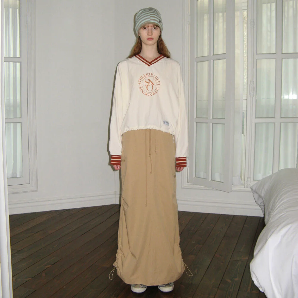 Work Wear Long Skirt (Beige)