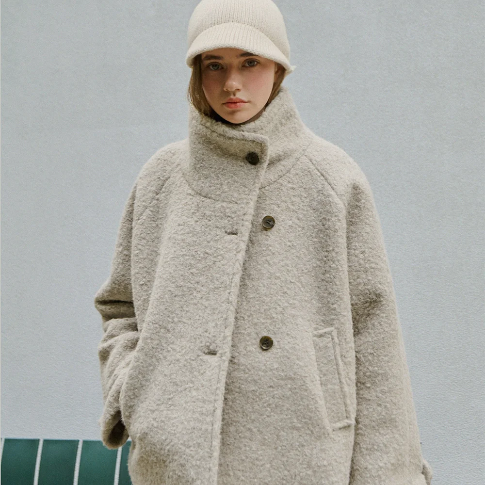 Teddy boucle half coat_3 Colors