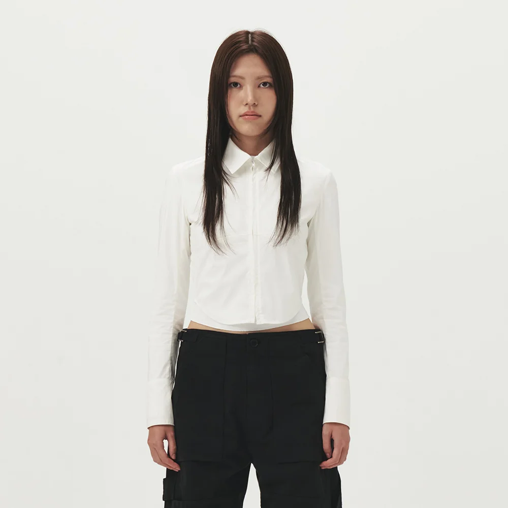 WOMENS ZIP-UP SHIRTS (WHITE)