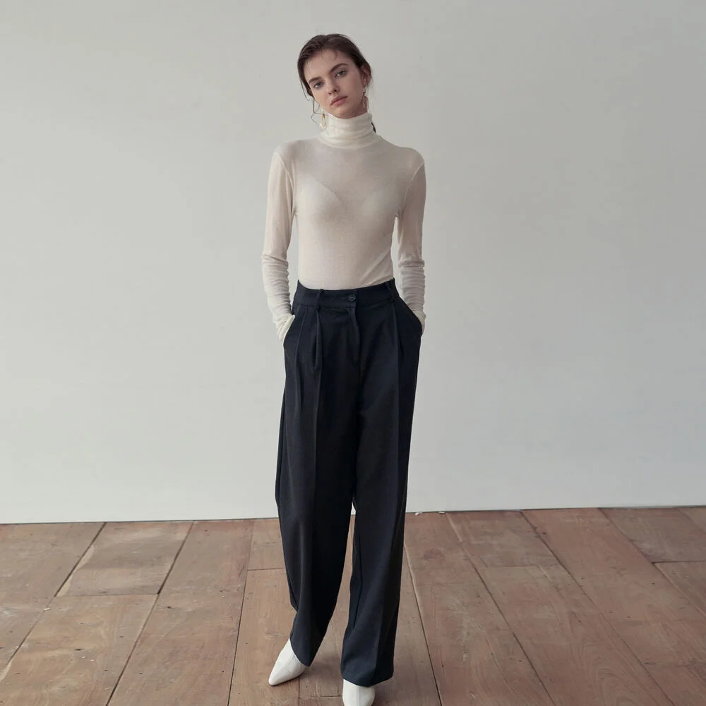 SLIM TURTLENECK T-SHIRTS_IVORY