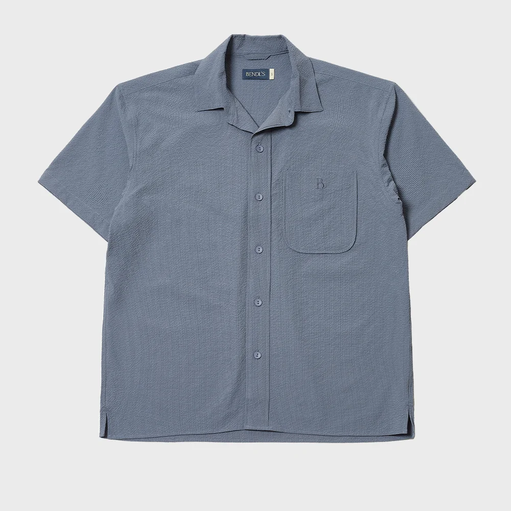 B SEERSUCKER SHIRTS -GREY