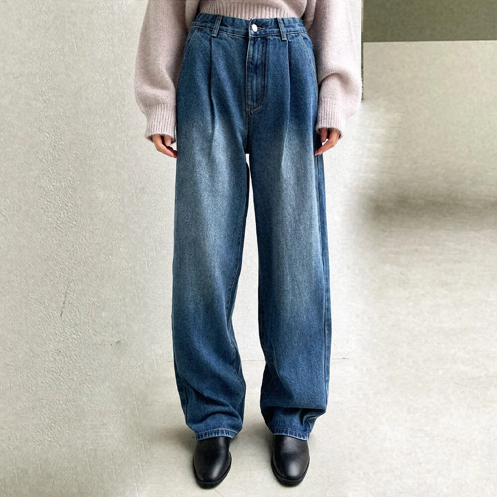 Relaxed fit pintuck denim_2 Colors