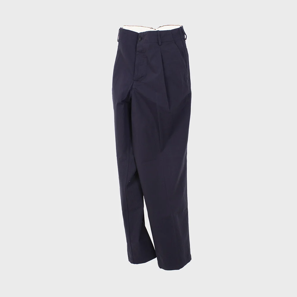 NAVY TUCKED TROUSERS
