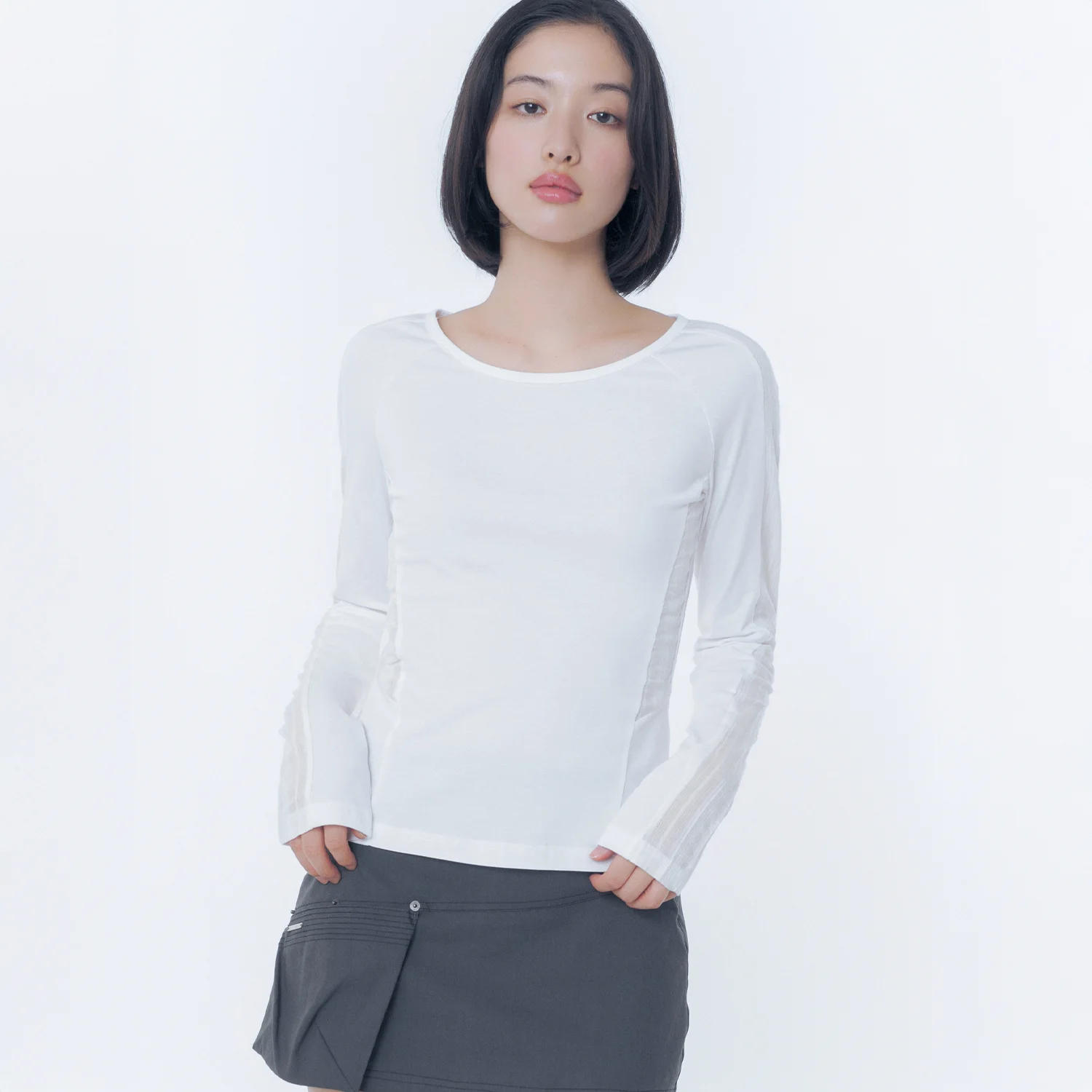 Shirt combination long sleeve WHITE