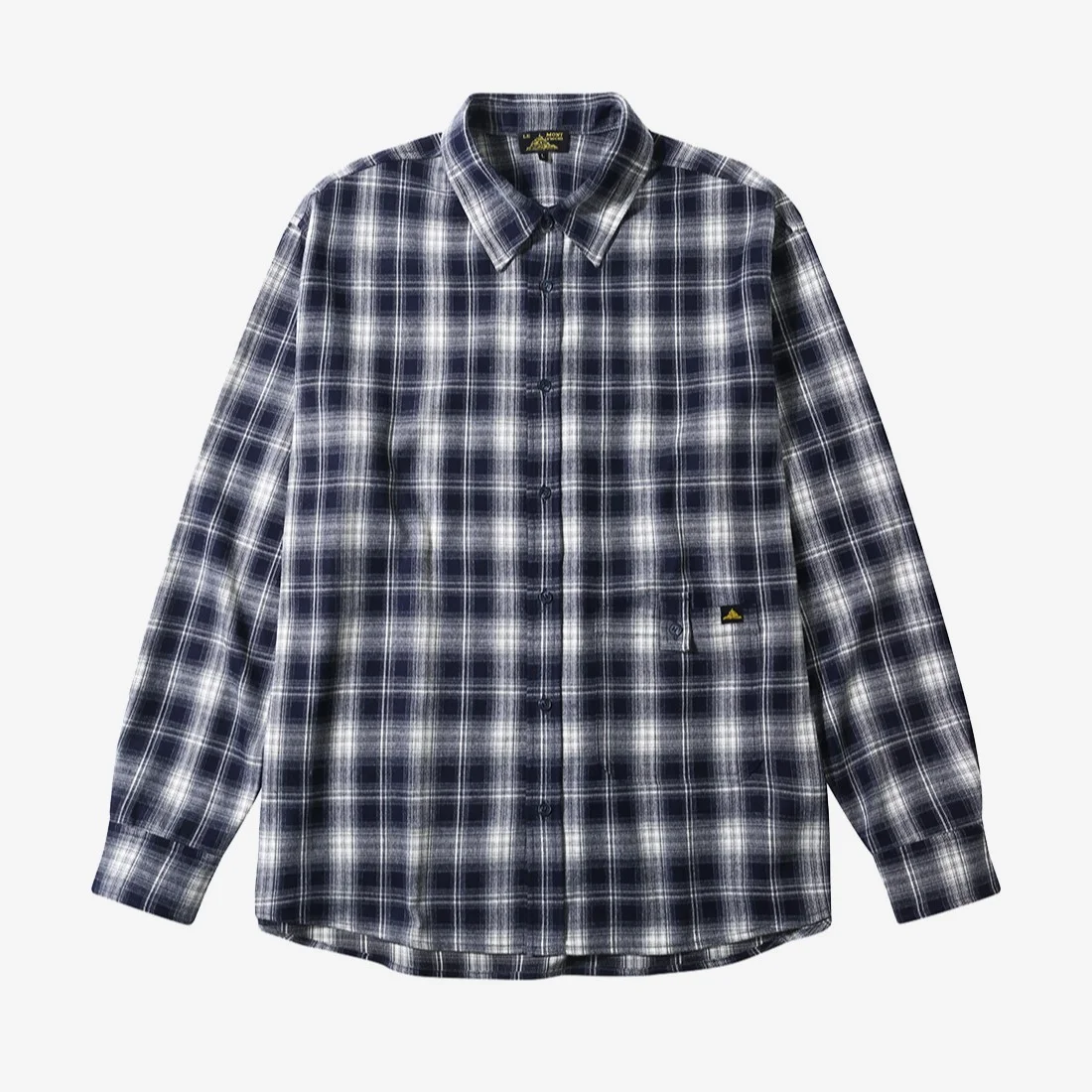 Smooth flannel Check shirts_Navy